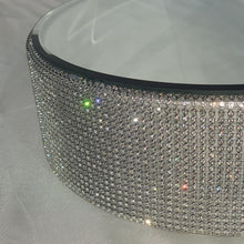 Load image into Gallery viewer, Cake Stand Mirror Top Wedding cake Display base Heavy Duty Rhinestone Cake Riser Glam Cake Stand Custom Wedding Decor Crystal cake holder