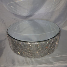 Load image into Gallery viewer, Cake Stand Mirror Top Wedding cake Display base Heavy Duty Rhinestone Cake Riser Glam Cake Stand Custom Wedding Decor Crystal cake holder