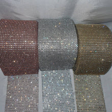 Load image into Gallery viewer, Crystal Diamante rhinestone ribbon flexible trim for cakes AB or CLEAR 1yrd by Crystal wedding uk