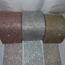 Load image into Gallery viewer, Luxury Crystal Diamante Cake Trim | Couture Wedding Cake Banding with Glass Crystals (1 Yard)
