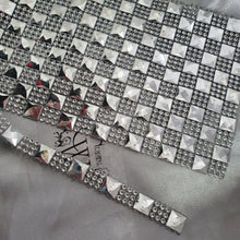 Load image into Gallery viewer, Diamante Cake Ribbon Banding: Gold & Silver Stud Effect Trim