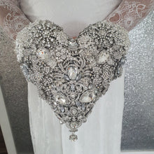 Load image into Gallery viewer, BROOCH BOUQUET Heart shaped brooch bouquet valentine jewel heart wedding bouquet. by Crystal wedding uk