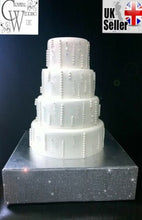 Load image into Gallery viewer, Rhinestone Wedding Cake Stand Sparkle Crystal Effect Display for Cake or Desserts