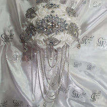 Load image into Gallery viewer, Crystal Brooch and Pearl drape bouquet by Crystal wedding uk
