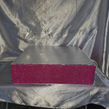 Load image into Gallery viewer, Diamante Rhinestone effect cake stand platform plate round or square all sizes MANY COLOURS by Crystal wedding uk