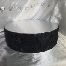 Load image into Gallery viewer, Diamante Rhinestone effect cake stand platform plate round or square all sizes MANY COLOURS by Crystal wedding uk