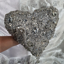 Load image into Gallery viewer, BROOCH BOUQUET Heart shaped brooch bouquet valentine jewel heart wedding bouquet. by Crystal wedding uk