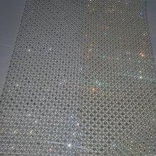 Load image into Gallery viewer, Diamante & pearl ribbon string style banding for wedding cake decoration 1 yard - White or Ivory by Crystal wedding uk