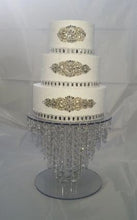 Load image into Gallery viewer, Crystal Chandelier Cake Stand Set 2 Tier Wedding Cake Separator, Clear Glass Crystal Cake Display, Luxury Wedding Cake Stand