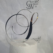 Load image into Gallery viewer, Mirror Letter cake topper 6” monogram linitial acrylic Cake Topper decor, Wedding cake topper letters decorations.