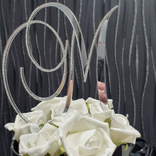 Load image into Gallery viewer, A to Z Crystal mirror Letter 6" monogram linitials rhinestone Cake Topper decor, Wedding rhinestone cake topper jewel letters decorations.