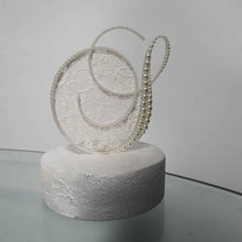 Load image into Gallery viewer, Pearl Lace Initial Cake Topper: 6" Monogram Wedding Decor
