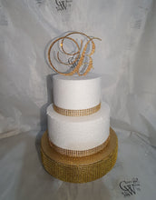 Load image into Gallery viewer, Crystal Letter cake topper monogram lnitials , gold rhinestone Cake Topper decor, Wedding rhinestone cake jewel letters decorations.