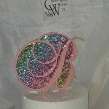 Load image into Gallery viewer, 6 " monogram Cake Topper decor,cake toppe rainbow pink letters decorations.