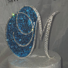 Load image into Gallery viewer, Crystal Letter 6" monogram rhinestone, Cake Topper decor, Swarovski elements & sequin cake topper letters decorations.