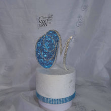 Load image into Gallery viewer, Crystal Letter 6" monogram rhinestone, Cake Topper decor, Swarovski elements & sequin cake topper letters decorations.