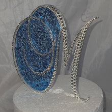 Load image into Gallery viewer, Crystal Letter 6" monogram rhinestone, Cake Topper decor, Swarovski elements & sequin cake topper letters decorations.
