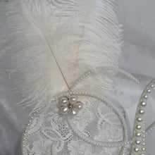 Load image into Gallery viewer, PEARL monogram cake topper 6" Letter linitial topper, Lace and pearl Wedding Gatsby 1902'S style topper, jewel letters decorations surname