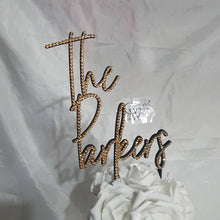 Load image into Gallery viewer, crystal surname cake topper
