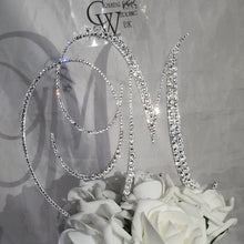 Load image into Gallery viewer, Crystal Letter 4" monogram letter ,Swarovski elements rhinestone Cake Topper decor, Wedding rhinestone jewel letter cake decorations.
