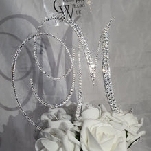 Load image into Gallery viewer, Crystal Rhinestone Letter Cake Topper: 4" Swarovski Monogram
