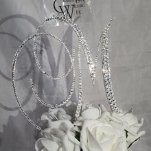 Load image into Gallery viewer, Crystal Letter 4" monogram letter ,Swarovski elements rhinestone Cake Topper decor, Wedding rhinestone jewel letter cake decorations.