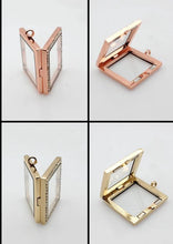 Load image into Gallery viewer, Locket Necklace by Crystal wedding uk Minimalist necklace [Silver Locket for Photo Necklace [ Pearl Jewelry [ Mothers Day Gift