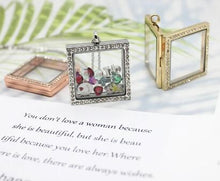 Load image into Gallery viewer, Locket Necklace by Crystal wedding uk Minimalist necklace [Silver Locket for Photo Necklace [ Pearl Jewelry [ Mothers Day Gift