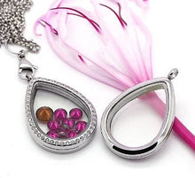 Load image into Gallery viewer, Locket Necklace + photo [ Minimalist necklace [Silver Locket with Photo [ Necklace double sided[ Mothers Day Gift by Crystal wedding UK