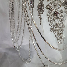 Load image into Gallery viewer, Crystal Brooch Wedding Bouquet: 7" Cascade Jewel Bridal Bouquet