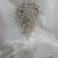 Load image into Gallery viewer, Crystal Bridal Brooch Bouquet: Silver Rhinestone Wedding Bouquet