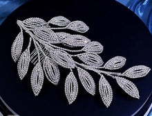 Load image into Gallery viewer, Bridal Comb Tiara , Rhinestone Leaf Wedding Hair Jewelry, Bride Hair Accessory, Luxury Crystal Women Headdress by Crystal wedding uk