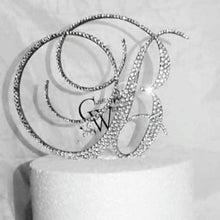 Load image into Gallery viewer, Swarovski Crystal Letter Cake Topper: 8" Rhinestone Monogram