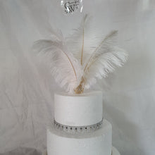 Load image into Gallery viewer, Rhinestone Ostrich Feather Cake Topper: 1920s Gatsby Decor
