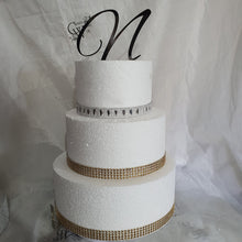 Load image into Gallery viewer, Initial Cake toppers 4'' [ Any Letter monogram custom cake topper [ letter cake topper [ rhinestone cake topper