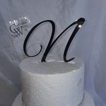 Load image into Gallery viewer, Initial Cake toppers 4'' [ Any Letter monogram custom cake topper [ letter cake topper [ rhinestone cake topper