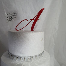 Load image into Gallery viewer, Initial Cake toppers 4'' [ Any Letter monogram custom cake topper [ letter cake topper [ rhinestone cake topper