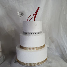 Load image into Gallery viewer, Initial Cake toppers 4'' [ Any Letter monogram custom cake topper [ letter cake topper [ rhinestone cake topper
