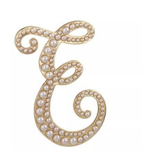 Load image into Gallery viewer, Pearl Initial Cake Topper: 5" Monogram Letter, Wedding Rhinestone Jewel