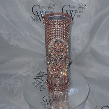 Load image into Gallery viewer, Bling Bouquet Holder, rhinestone crystal Diamonte holder, Rhinestone & pearl Wedding Bouquet Holder , Glam Bling Bouquet Holders