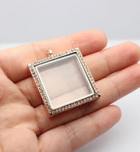 Load image into Gallery viewer, Locket Necklace by Crystal wedding uk Minimalist necklace [Silver Locket for Photo Necklace [ Pearl Jewelry [ Mothers Day Gift