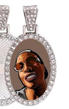 Load image into Gallery viewer, Locket Necklace by Crystal wedding uk Minimalist necklace [Silver Locket for Photo Necklace [ cabuchon memory [ Mothers Day Gift