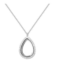 Load image into Gallery viewer, Locket Necklace + photo [ Minimalist necklace [Silver Locket with Photo [ Necklace double sided[ Mothers Day Gift by Crystal wedding UK