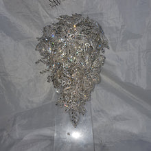 Load image into Gallery viewer, Crystal Bridal Brooch Bouquet: Silver Rhinestone Wedding Bouquet