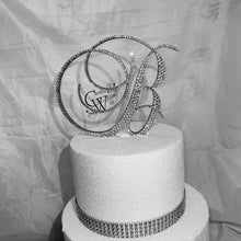 Load image into Gallery viewer, Swarovski Crystal Letter Cake Topper: 8" Rhinestone Monogram