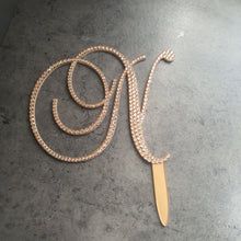 Load image into Gallery viewer, Crystal Letter Cake Topper: Gold Rhinestone Monogram Initial