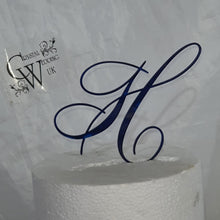 Load image into Gallery viewer, Initial Cake toppers 4'' [ Any Letter monogram custom cake topper [ letter cake topper [ rhinestone cake topper