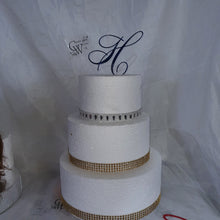 Load image into Gallery viewer, Initial Cake toppers 4'' [ Any Letter monogram custom cake topper [ letter cake topper [ rhinestone cake topper