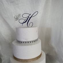 Load image into Gallery viewer, Initial Cake toppers 4'' [ Any Letter monogram custom cake topper [ letter cake topper [ rhinestone cake topper