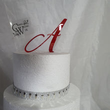 Load image into Gallery viewer, Initial Cake toppers 4'' [ Any Letter monogram custom cake topper [ letter cake topper [ rhinestone cake topper